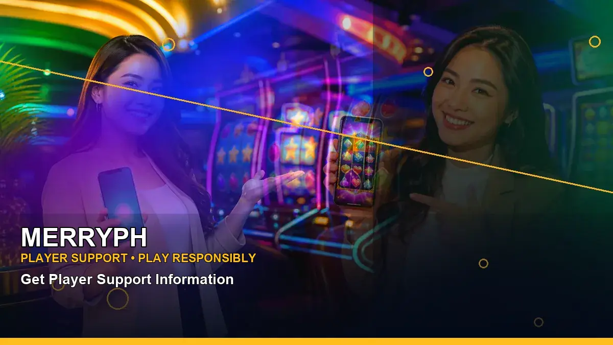 MERRYPH gold jackpot slot games with an adult Filipina casino host in a close-up composition